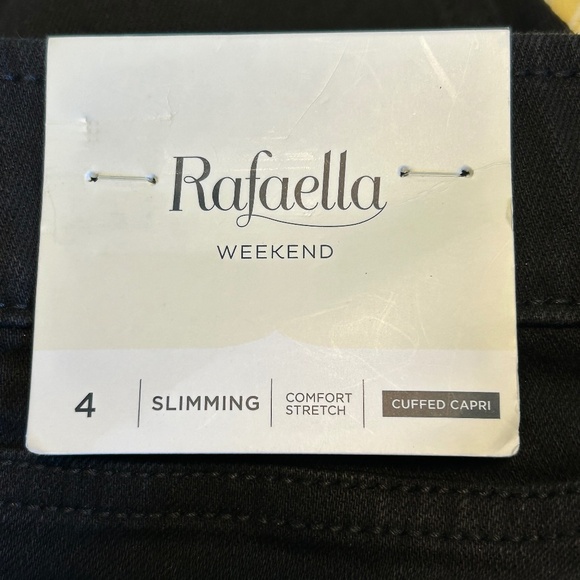 NWT Rafaella Weekend Comfort Stretch Black Capri Travel, Casual Slimming SZ 4 - Picture 5 of 8